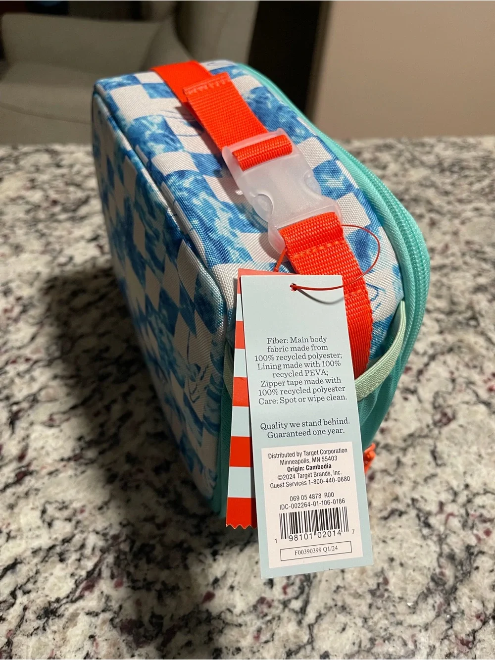 2 Cat & Jack Insulated Kids Lunch Box - Blue Checkered Shark